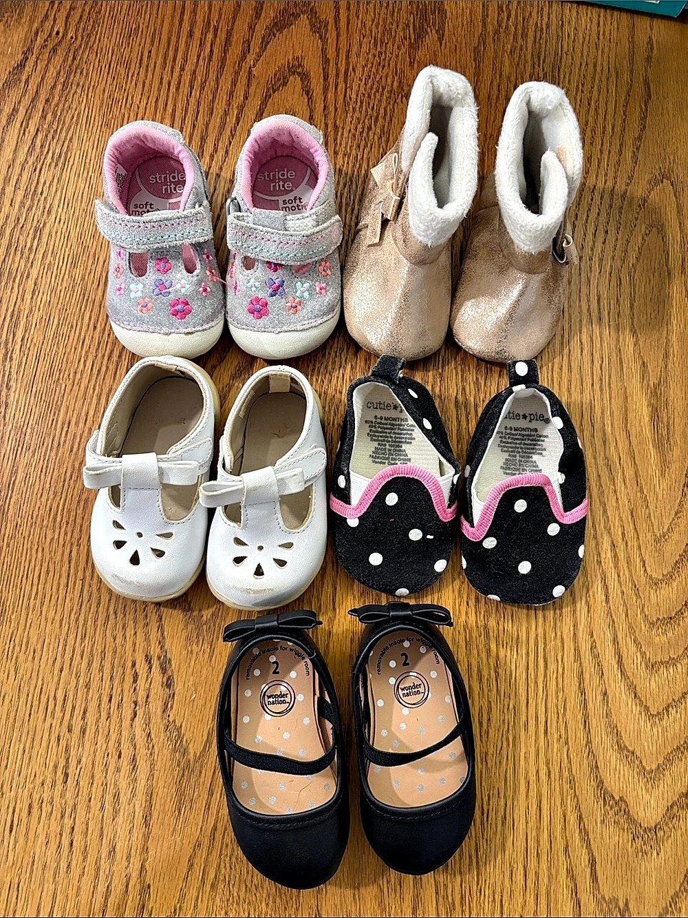 Size 2 Baby shoes 5-Pair Lot